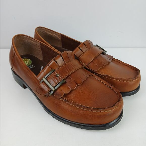 Earth Shoe Comfort First SZ 9.5 Wide Genuine Leather Loafer In Sable Brown - Picture 2 of 10